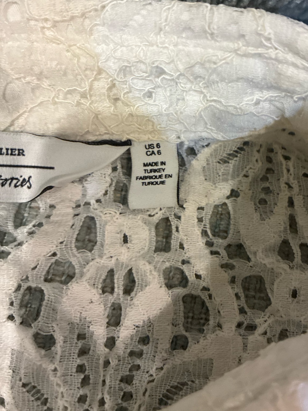 & Other Stories White Lace Short-Sleeve Button-Up Shirt - Picture 3 of 5